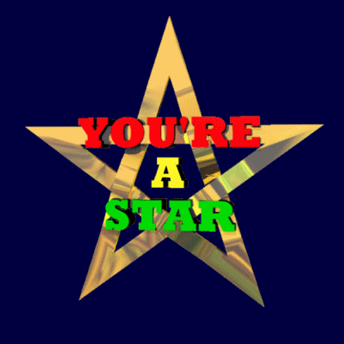Gold Star Spin You're A Star GIF