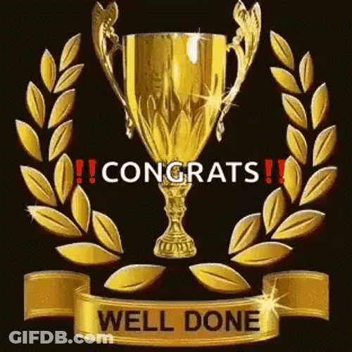 Gold Trophy Well Done Congratulations GIF