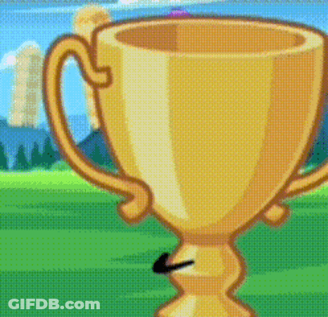 Gold Trophy With Arrow GIF