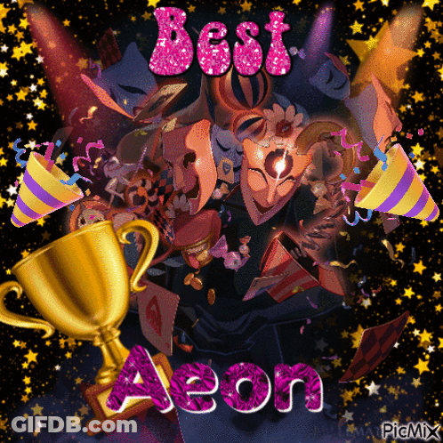 Gold Trophy With Name Aeon GIF