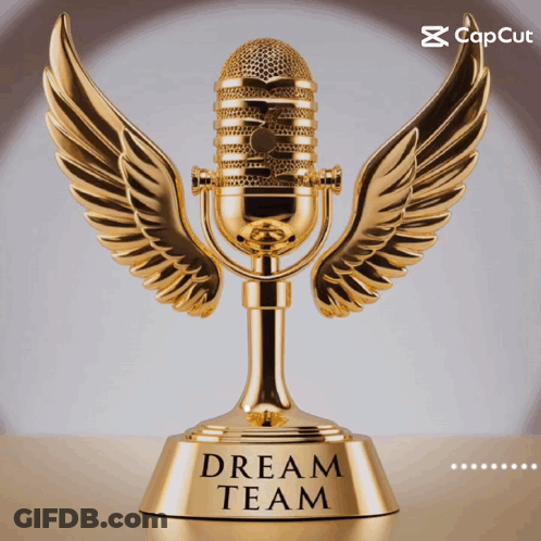 Gold Trophy With Wings Dream Team GIF