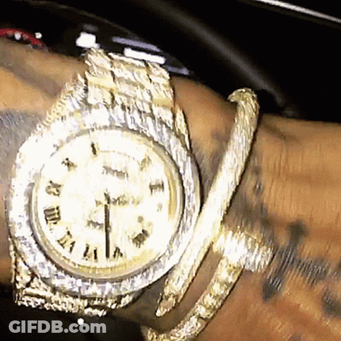 Gold Watch With Roman Numerals GIF