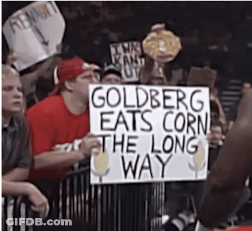 Goldberg Eating Corn Sign GIF