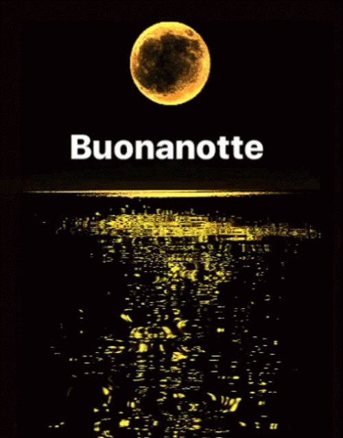 Golden Buonanotte Moon Reflection GIF