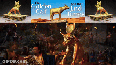 Golden Calf And End Times Poster Man Holding Leopard GIF