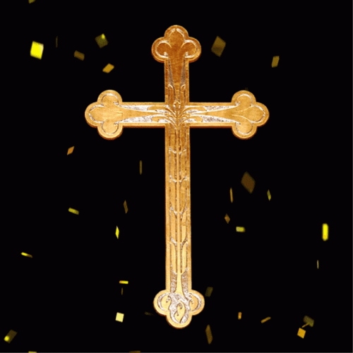Golden Cross Golden Confetti GIF