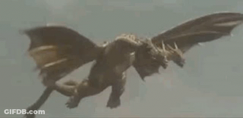 Golden Dragon With Wings Flying GIF