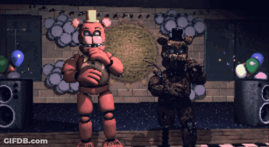 Golden Freddy Dancing With Friend GIF