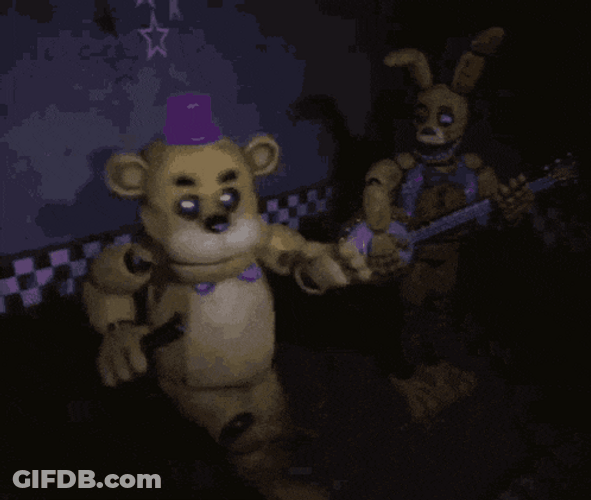 Golden Freddy Energetically Dancing GIF