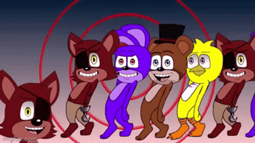 Golden Freddy Marching With Friends GIF