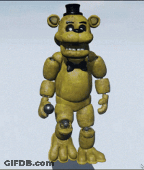 Golden Freddy Walk Holding Flashlight GIF
