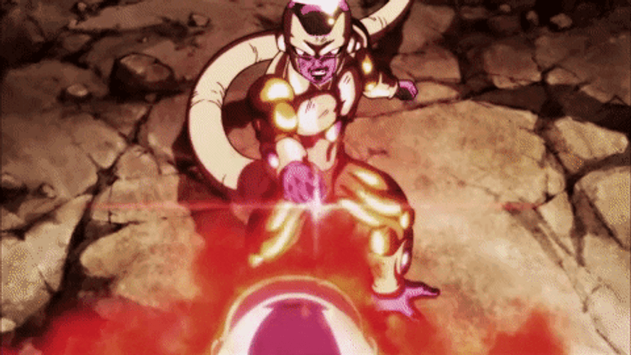 Golden Frieza Versus Jiren Unleashing Aura GIF