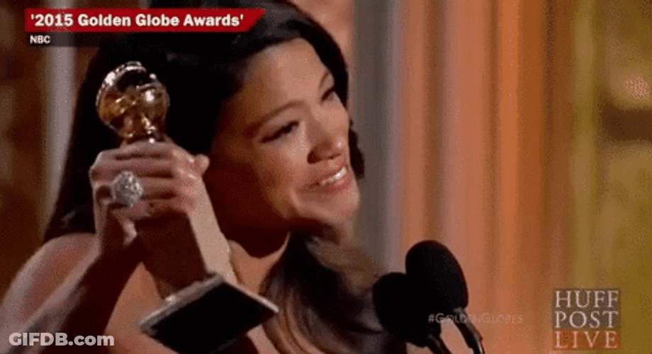 Golden Globes Awardee Gina Rodriguez Happy Crying GIF