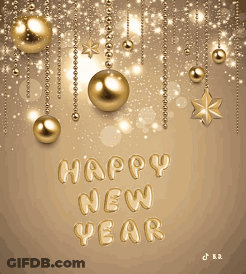 Golden Happy New Year Wishes GIF