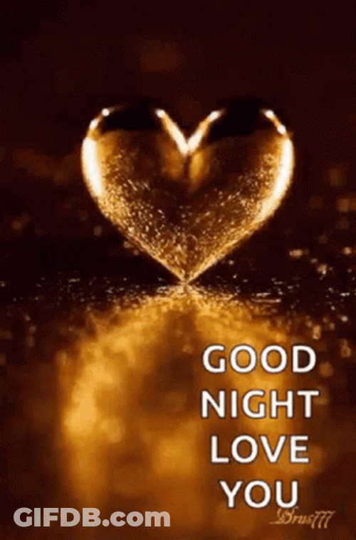 Golden Heart Goodnight I Love You GIF