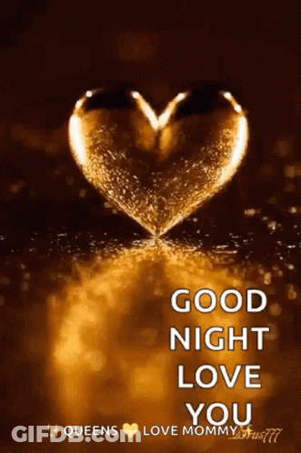 Golden Heart Saying Good Night Love You GIF