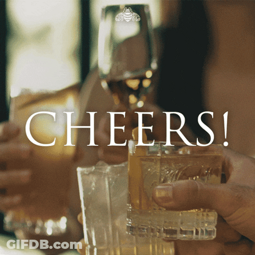Golden Hour Happy Birthday Champagne Cheers GIF