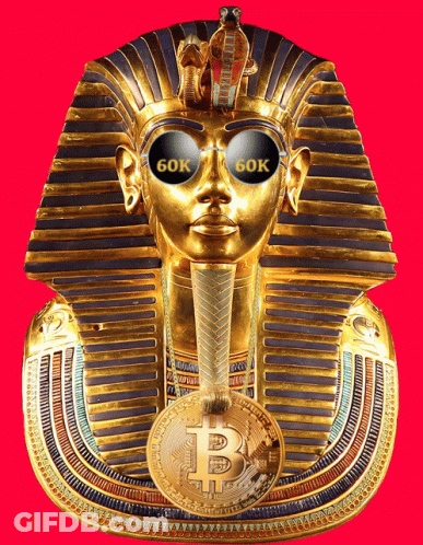 Golden Pharaoh Statue With Sunglasses And B Coin GIF