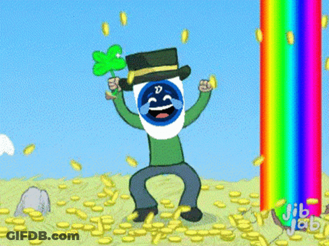 Golden Shower Happy Dance Lucky Win Coins GIF