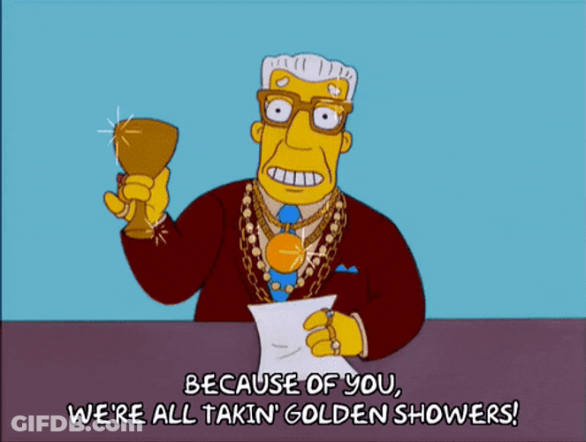Golden Shower Kent Brockman The Simpsons GIF