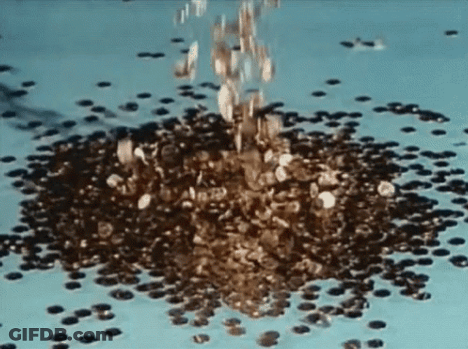 Golden Shower Money Coins Rich Cash GIF