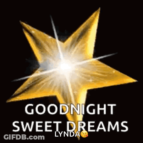 Golden Star Saying Goodnight Sweet Dreams GIF