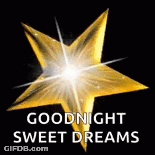 Golden Star Saying Goodnight Sweet Dreams GIF
