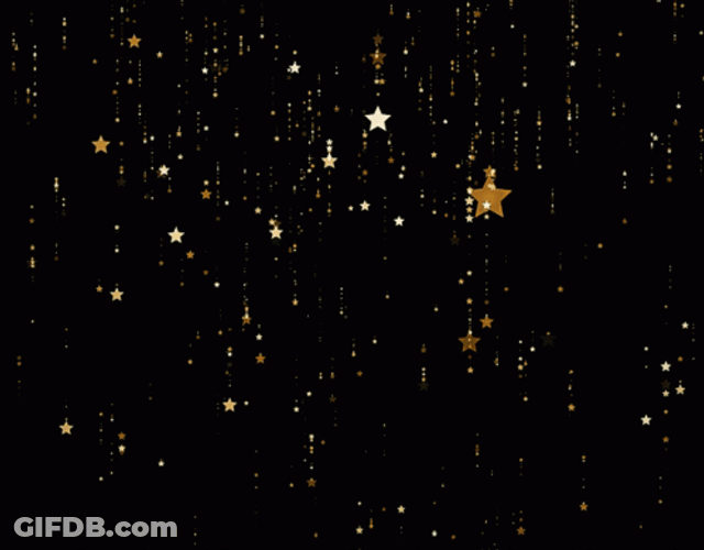 Golden Stars Falling Confetti GIF