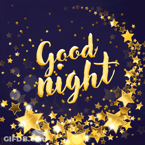 Golden Stars Good Night GIF