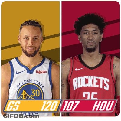 Golden State Warriors And Rockets Players Side By Side GIF