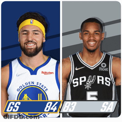 Golden State Warriors And Spurs Basketball Players GIF