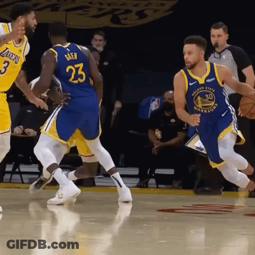 Golden State Warriors Basketball Player Stephen Curry Dribbles The Ball During A Game GIF