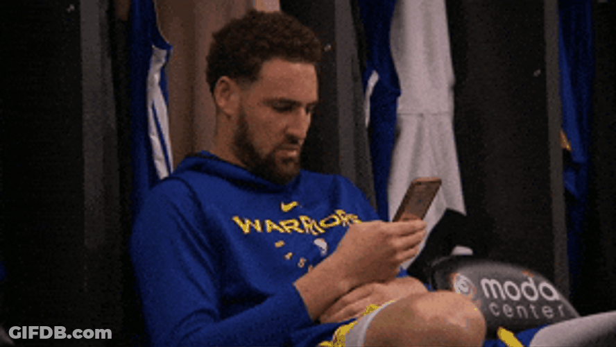 Golden State Warriors Klay Thompson Using Phone GIF