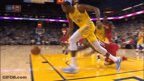 Golden State Warriors Player Dribbling Ball GIF