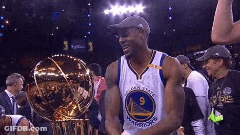 Golden State Warriors Player Holding Trophy GIF