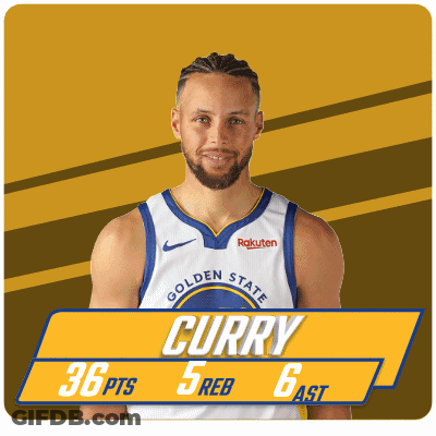 Golden State Warriors Player Stephen Curry Has 36 Points And 5 Rebs GIF