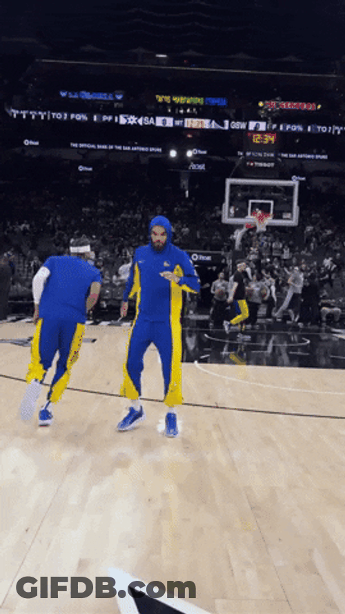 Golden State Warriors Warming Up In Court GIF