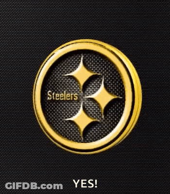 Golden Steelers Logo On Black Saying Yes GIF