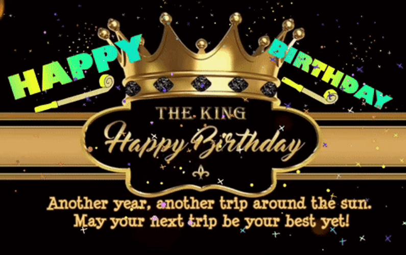 Golden Text Birthday Queen Greetings GIF
