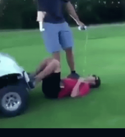 Golf Cart Drinking In Golf Course GIF
