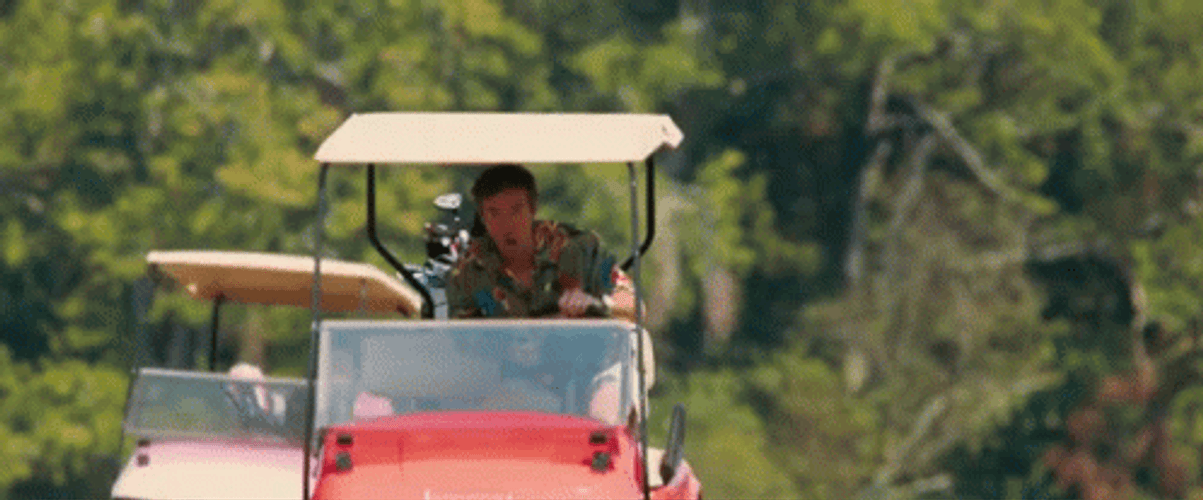 Golf Cart Racing In Golf Course GIF
