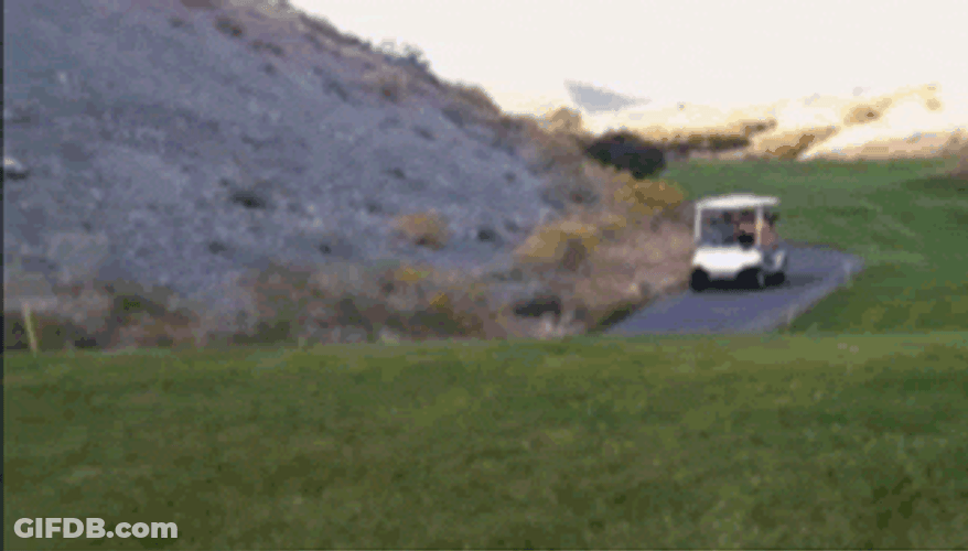 Golf Cart Ramped And Overturned GIF