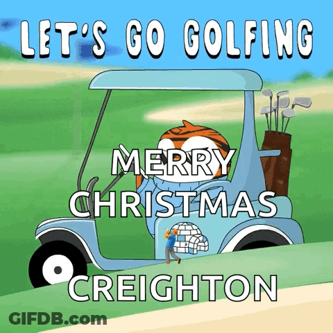 Golf Cart Saying Merry Christmas Creighton GIF