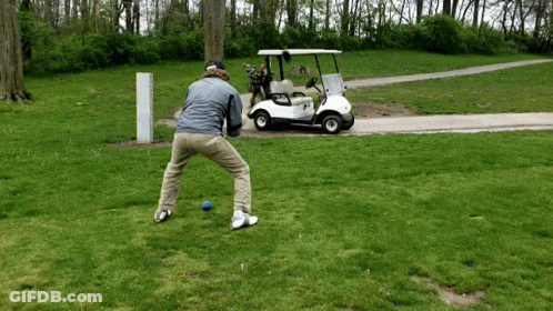 Golf Cart With Number 7 On Back GIF