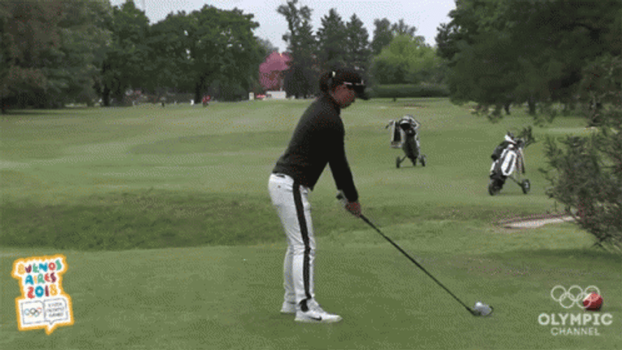 Golf Course Powerful Swing GIF