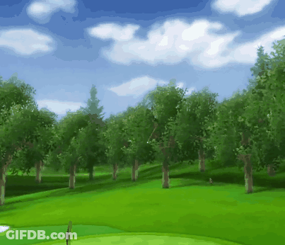 Golf Course With Trees And Blue Sky GIF