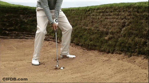 Golfer With C On Glove Hitting Ball GIF