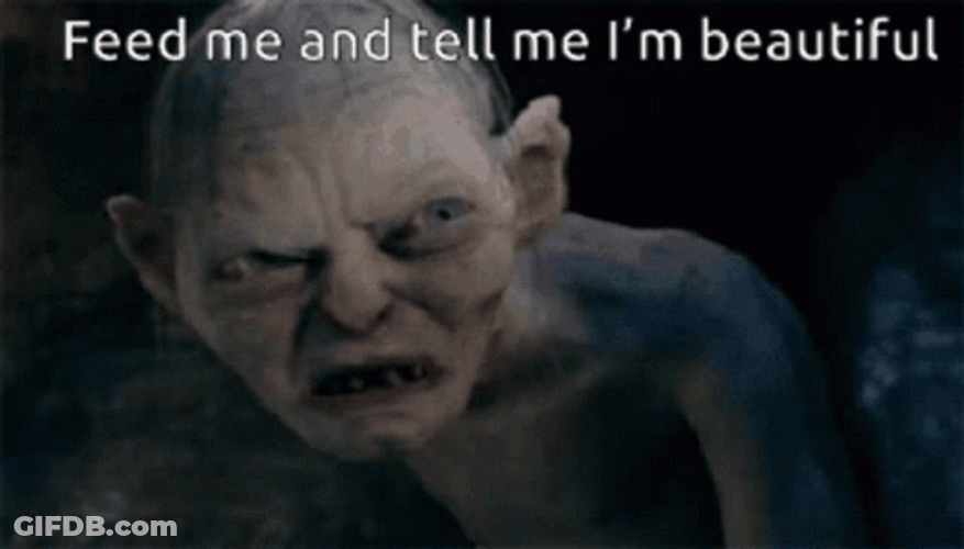 Gollum Feed Me GIF