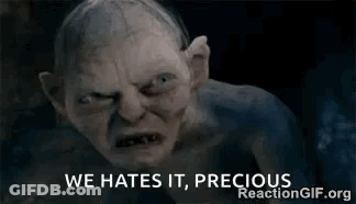Gollum From The Lord Of The Rings Is Making A Funny Face . GIF