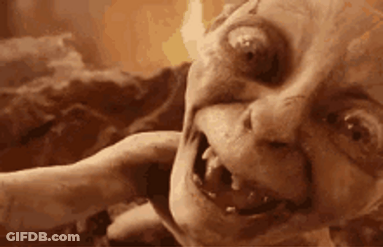 Gollum Holding The One Ring GIF